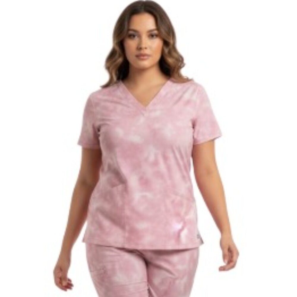 Figs 4XL Catarina Limited Edition Scrub Top in Marble Rose
